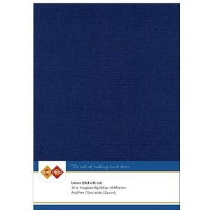 Kaartenkarton - Linnen structuur - Kleur 30 - Donkerblauw - A5 - 250 grams - Verpakking 10 vel