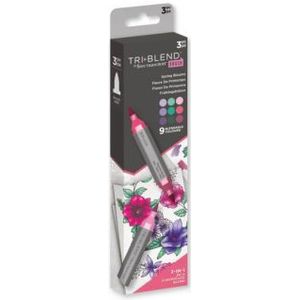 Sn-tbbr-sprg3 Spectrum Noir - TriBlend Brush marker set - Spring Blooms - 9 kleuren - 3st