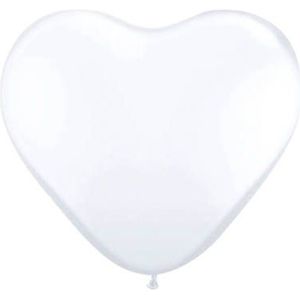 Folat - Ballonnen hartvorm 30cm - Kleur wit - 8st
