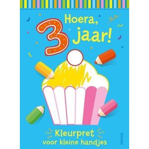 Boek - Kleurpret voor kleine handjes - Hoera 3 jaar - 180x248mm