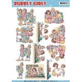Cd11216 Knipvel Yvonne Creations - Bubble girls Round the house - A4