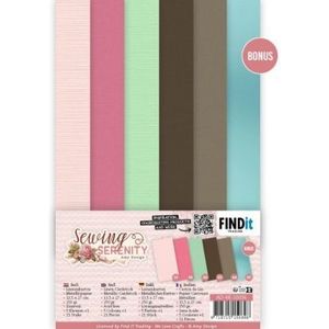 AD-4K-10036 Linen Cardstock Pack - Amy Design - Sewing Serenity - 5 kleuren + 1 - 21vel - 135x270mm