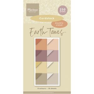 Pk9205 Earth tones - Cardstock - 15x30cm - 16 kleuren dubbelzijdig