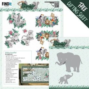 Ycd10346 Snijmal - Yvonne Creations - Young and Wild - Elephants - 2 malletjes - met gratis knipvel