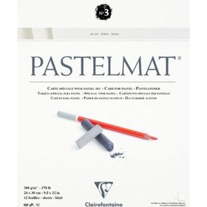 Clairefontaine - Pastelmat - Blok Nr3 - Wit - 30x40cm - 360grams - 12 vellen