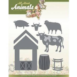 Pm10266 Snijmal - Precious Marieke - All About Animals - Stable with Cattle - 8 mallen
