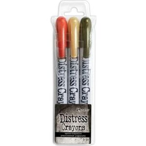 Tshk84341 Ranger Distress Crayons - Set Halloween nr5 Pearl - 3 kleuren - Mulled Cider, Unravelled, Fallen Acorn - Aquarelkrijtstiften