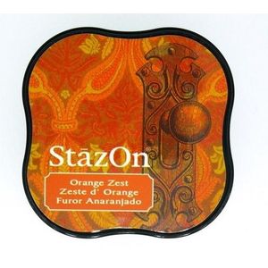 Stempelinkt Stazon midi - Orange Zest - is een Permanente inkt voor metaal, glas, plastic en andere harde materialen