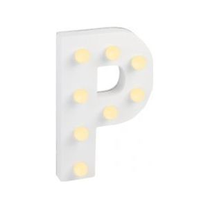 Paper Dreams - Light Letter - P - Wit - MDF - inclusief batterij - 16,5cm hoog