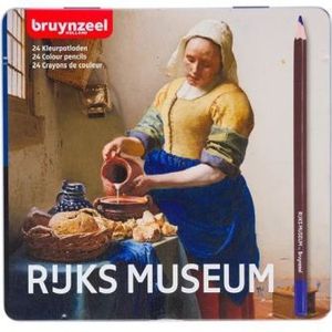 Royal Talens - Bruynzeel - Rijksmuseum - Het Melkmeisje - Johannes Vermeer - 24 kleurpotloden in blik