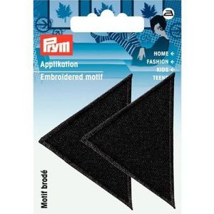 Prym - 925466 Strijkapplicatie - Driehoeken groot - Zwart - 40x60mm - 2st