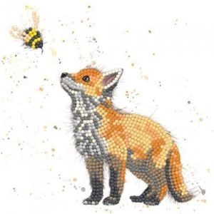 Bmsa20 Bree Merryn Fine Art - Sparkle Art Card Kit - Diamond Painting - Bristle & Bumble - Vos met hommel - 18x18cm