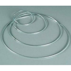 Metalen ring - 5cm rond - 3mm dik - Nikkelkleurig