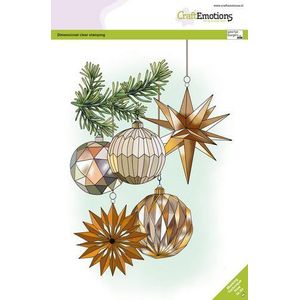 Craft Emotions - Clearstamp A5 - Kerstversiering - 10 stempels