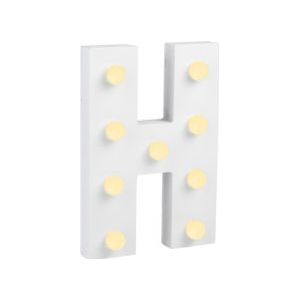 Paper Dreams - Light Letter - H - Wit - MDF - inclusief batterij - 16,5cm hoog