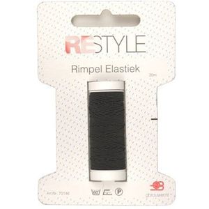 70146 Restyle - Rimpel elastiek - Zwart - 20meter