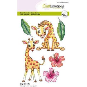 Craft Emotions - Clearstamp A6 - Gigi Giraffe - 6 stempels