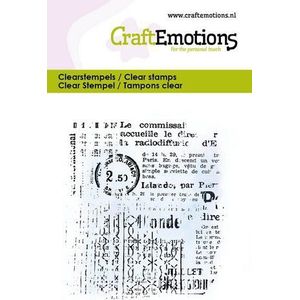 Craft Emotions - Clearstamps - Achtergrond tekst design - 6x7cm - 1 stempel