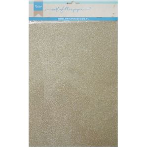 Ca3144 Soft Glitter paper - Platinum - A4 - 5vel