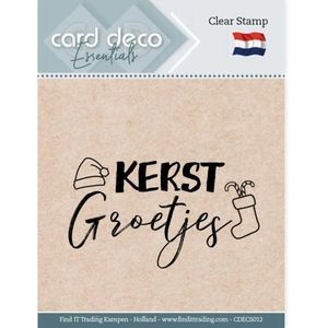 Cdecs012 Card Deco Essentials - Clear Stamps - Kerst Groetjes