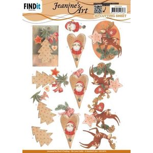 Cd11976 3D knipvel - Jeanine's Art - Orange Christmas