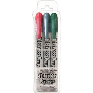Tsck78258 Ranger Distress Crayons - Set Holiday Pearl - 3 kleuren - Peppermint Stick, Frosted Juniper, Tree Lot - Aquarelkrijtstiften