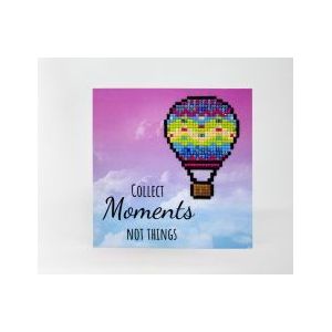 Wc0251 Diamond painting kaart - Collect Moments not Things - Luchtballon - 14x14cm