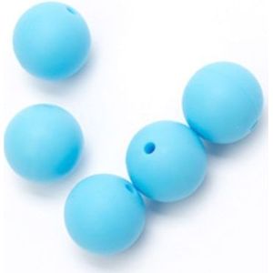 Siliconen kralen - 20mm - 5st - Kleur 298 Turquoise
