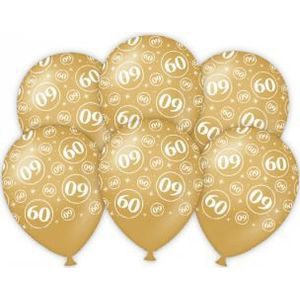Paper Dreams - Party ballonnen - 60 jaar getrouwd - Goud/Wit - 30cm - 6st