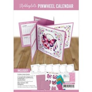 DODOPWC01 Find It - Hobbydots Pinwheel Calendar - Dot and Do - Berrie's Beauties - Butterflies - Roze Vlinders - A4