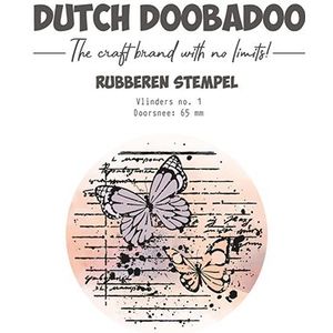 497004004 Dutch Doobadoo - Rubberen Stempel - ATC cirkel Vlinders no.1 - Artist Trading Coins - 65mm doorsnede