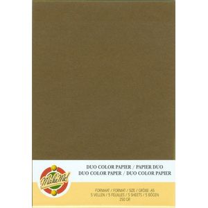 Kaarten karton -Duokarton A5 - Kleur - Bruin/groen - verpakt met 5vel