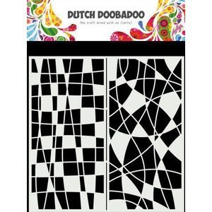 470715824 Dutch Doobadoo stencil - Art Slimline - Mozaiek lijnen - 21x10,5cm