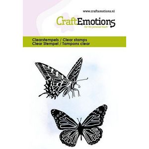 Craft Emotions - Clearstamps - Vlinders 2 - 6x7cm - 2 stempels