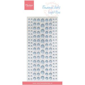 Pl4526 Enamel dots - Light Blue glitter - 156 stuks in 3 maten