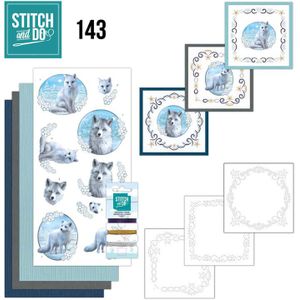 Stdo143 Stitch and Do 143 - Amy Design - Winter Foxes - drie kaarten om zelf te borduren
