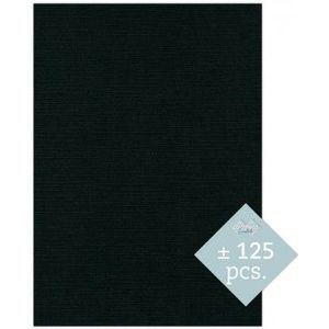 Carddeco - Kaartenkarton linnen A4 - kleur 31 zwart verpakt per 125vel