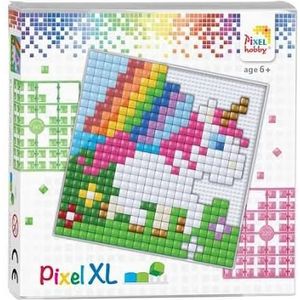 41017 Pixelhobby - XL Pixel gift set - Unicorn - eenhoorn - 12x12cm