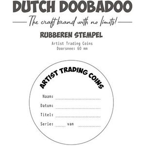 497004003 Dutch Doobadoo - Rubberen Stempel - ATC cirkel naam - Artist Trading Coins - 60mm doorsnede