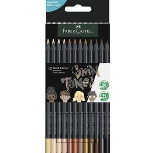 Faber Castell - Kleurpotloden Black Edition in kartonnen etui - Skin Tones - 12st