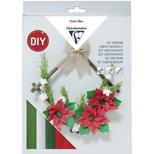 Clairefontaine - DIY Decoratieset - Bloemstuk van crepepapier - Kerst