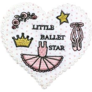 Prym - 924356 Strijkapplicatie - Little Ballet Star - wit/fuchsia - 1st