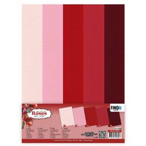 AD-A4-10027 Linen Cardstock Pack - Amy Design - Roses are Red - 5 kleuren - 20vel - A4