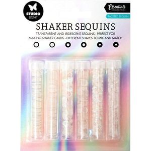 Studio Light - Sl-es-shake07 Shaker Elements - nr.07 Faceted Sequin - 6 buisjes - Transparant en iriserend - 151x111mm