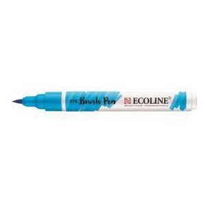 578 Ecoline brushpen - Hemelsblauw is een vloeibare waterverf in een brushpen