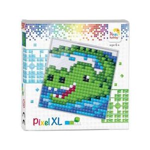 41008 Pixelhobby - XL Pixel gift set - Krokodil - 12x12cm