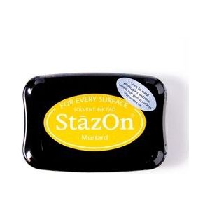 Sz-91 Stempelkussen Stazon - Mustard - is een Permanente inkt voor metaal, glas, plastic en andere harde materialen