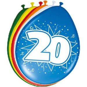Folat - Leeftijd ballonnen 30cm 20 jaar 8st