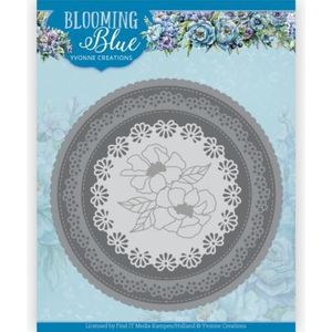 Ycd10348 Snijmal - Yvonne Creations - Blooming Blue - Blooming Circle - 6 malletjes - 125x125mm