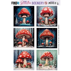 Bbsc10072 Berrie's Beauties - Uitdrukvel - Scenery - Mushroom - Vierkant - Kerst/Winter